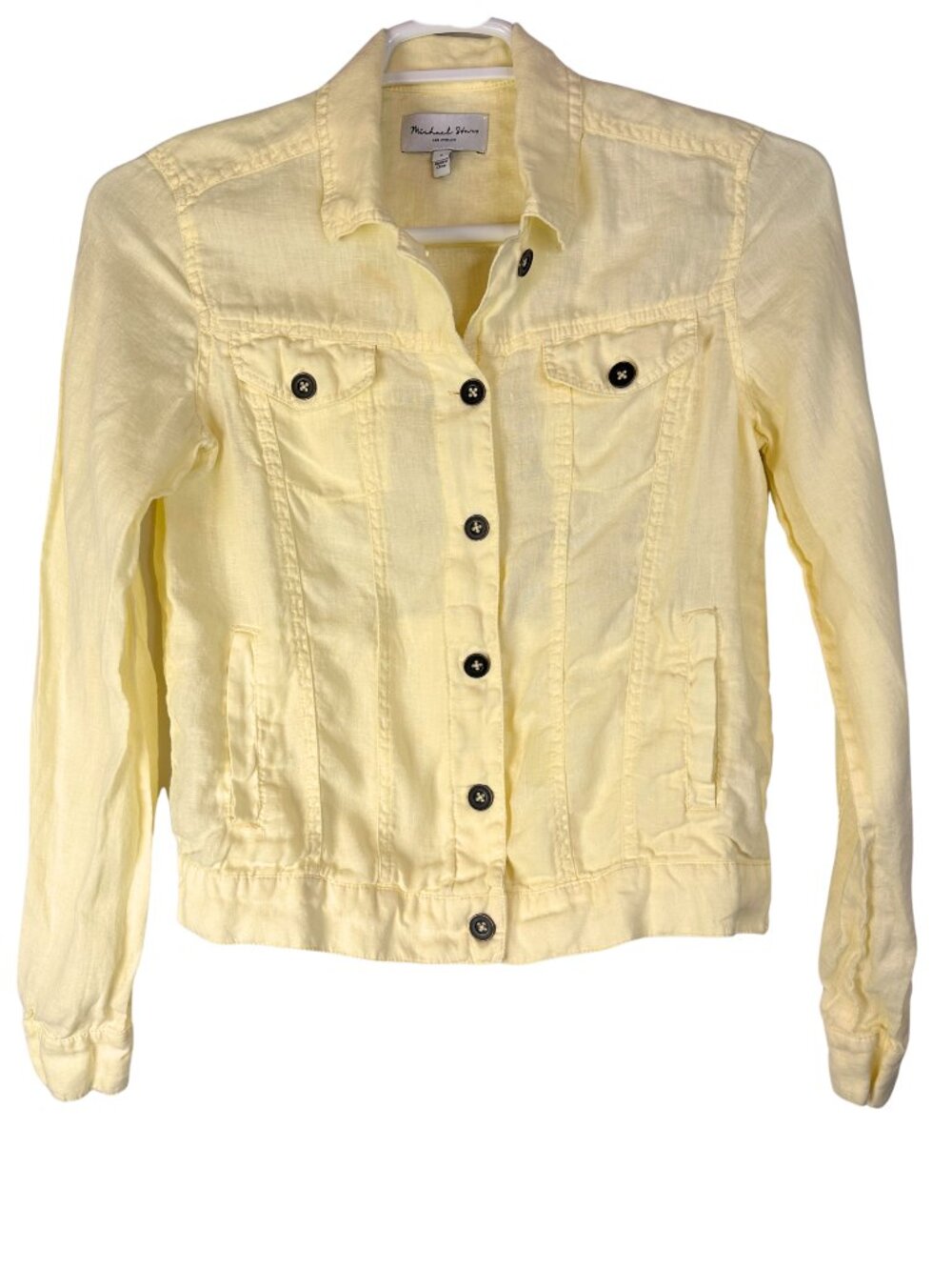 Michael Stars Pastel Yellow Linen Button-Down Jacket / Shacket - Size S